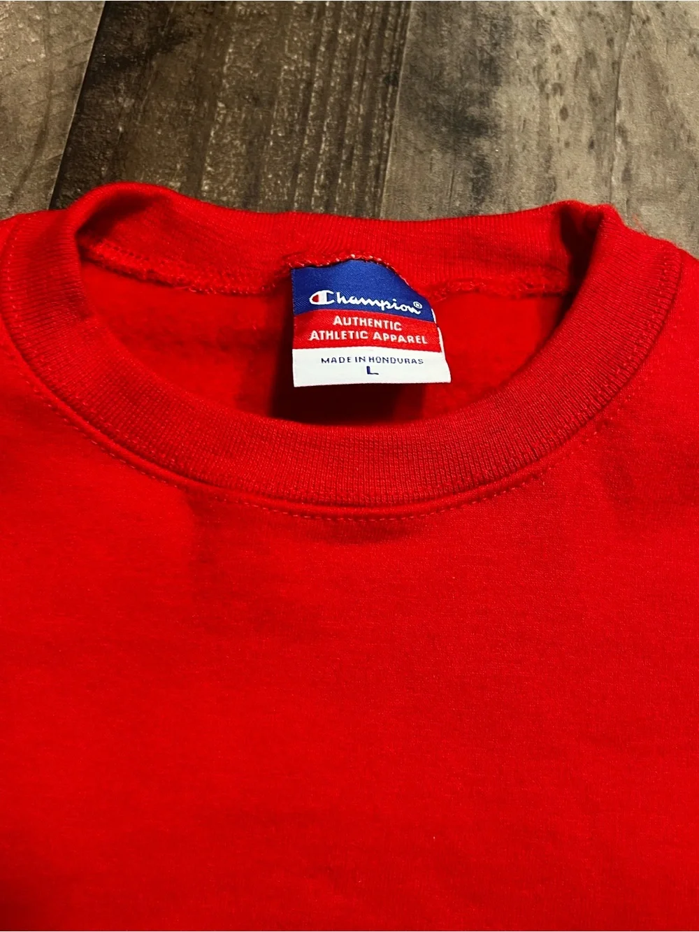 Champion Red Ohio State Crewneck Sweatshirt with Embroidered Logo